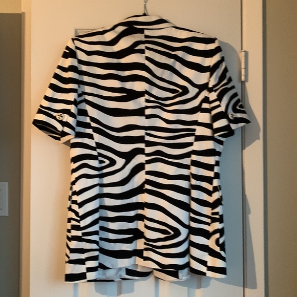 Escada Zebra Print Cotton Stretch Blazer - Picture 6 of 6